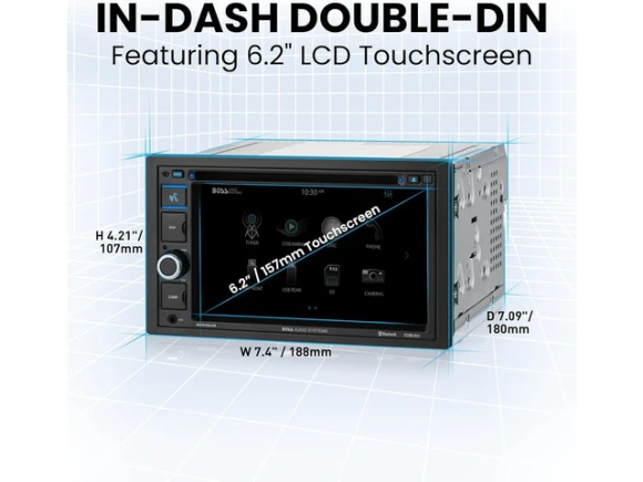 6.2-Inch Touchscreen Car Stereo with CD/DVD, Bluetooth, AM/FM, USB, SD and Wireless Remote — Car Infotainment System, BOSS AUDIO SYSTEMS