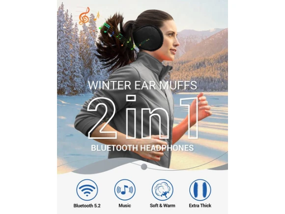 Bluetooth Ear Warmers with Built-in Speakers — Wireless Earbuds, Gemdeck