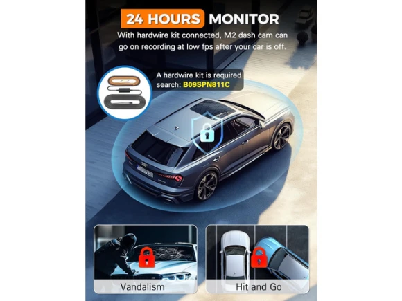 3-Channel Dash Camera with 64GB SD Card — Dash Cam, SUNIVISION