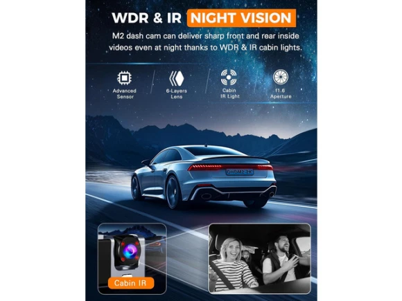 3-Channel Dash Camera with 64GB SD Card — Dash Cam, SUNIVISION