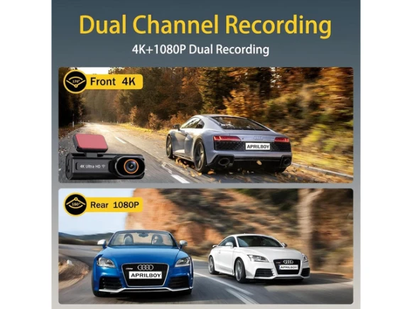 4K Front and Rear Dash Cam — Dash Cam, SUNIVISION