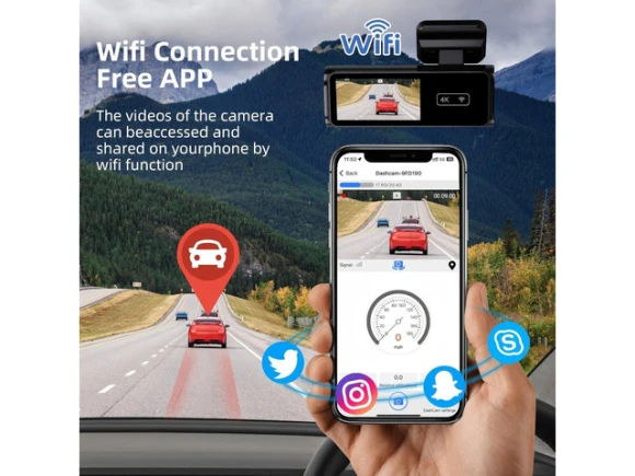 4K Front and Rear Dash Cam — Dash Cam, SUNIVISION
