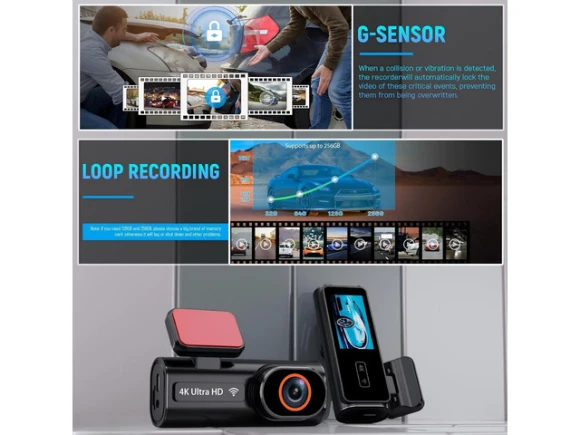 4K Front and Rear Dash Cam — Dash Cam, SUNIVISION
