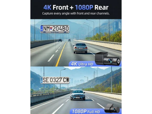Front-and-Rear Dash Camera with 64GB SD Card — Dash Cam, Trisvision