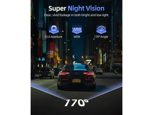 Front-and-Rear Dash Camera with 64GB SD Card — Dash Cam, Trisvision