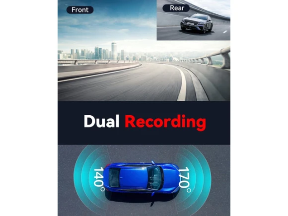 Front and Rear Dual Dash Camera, 4K+1080P — Dash Cam, REDTIGER