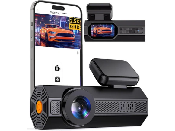 Front Dash Camera with WiFi, APP, WDR Night Vision, 24/7 Parking Monitor and 160° Wide Angle — Dash Cam, VEEMENT