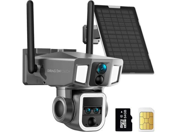Outdoor Cellular Security Camera with SIM Card and 64GB SD Card — Security Camera, Trisvision
