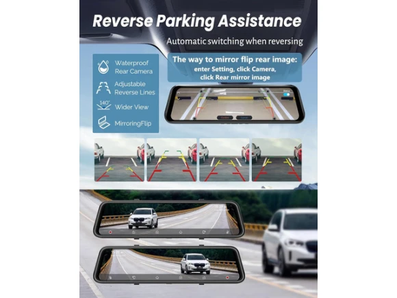 Rear-View Mirror Dash Camera — Dash Cam, WESTWAY