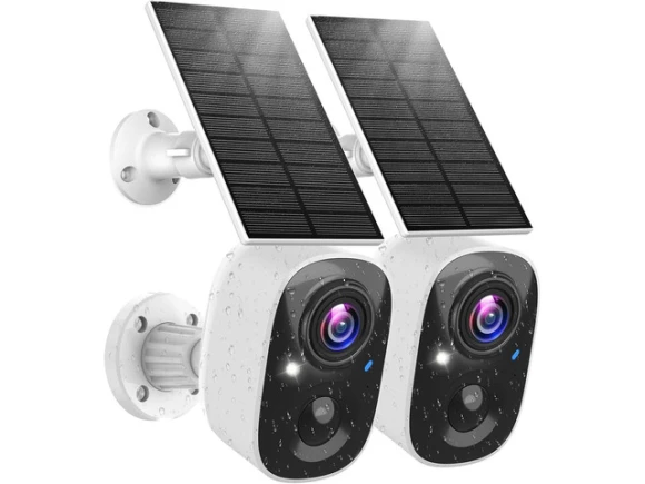 Solar Outdoor Wireless Security Camera, 2-Pack — Security Camera, SUNIVISION