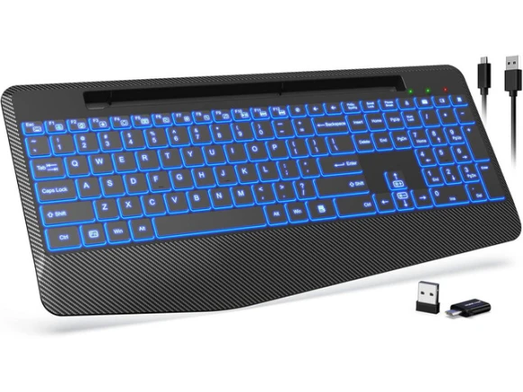 Wireless Computer Keyboard, Black — Bluetooth Keyboard, SUNIVISION