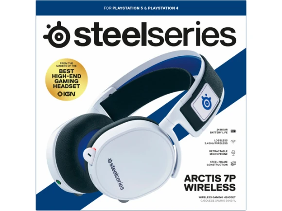 White Wireless Gaming Headset for PlayStation 5 and PlayStation 4 — Wireless Earbuds, SteelSeries