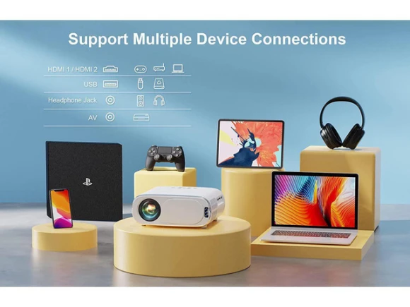 1080P Projector with 4K Support — Smart Projector, KEHIPI