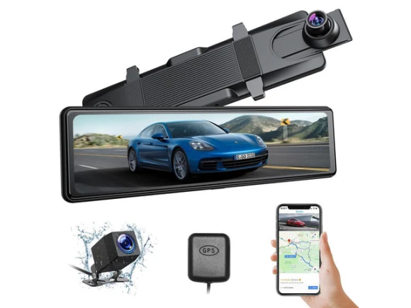 12-inch Mirror Dash Camera with 11.26-inch Screen — Dash Cam, KEHIPI