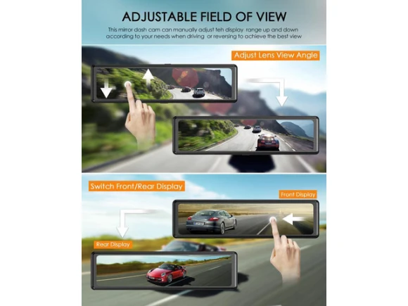 12-inch Mirror Dash Camera with 11.26-inch Screen — Dash Cam, KEHIPI