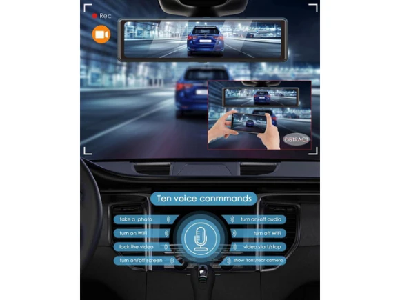 12-inch Mirror Dash Camera with 11.26-inch Screen — Dash Cam, KEHIPI
