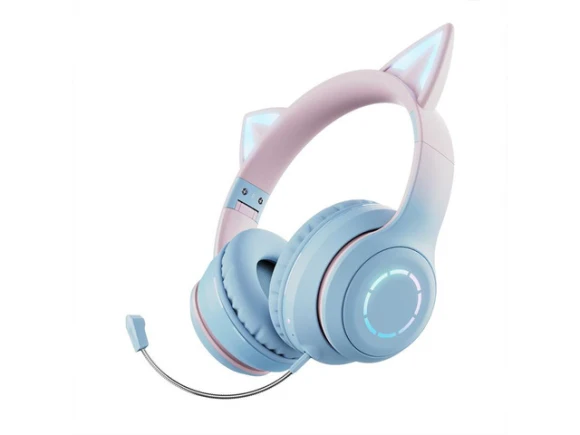 Blue Cat-Ear Headset — Wireless Earbuds, Gemdeck