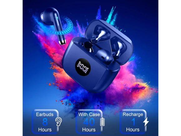 Blue Wireless Earbuds — Wireless Earbuds, KEHIPI