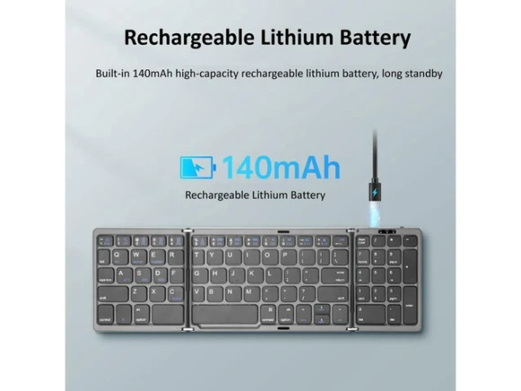Foldable Bluetooth keyboard, Black — Bluetooth Keyboard, KEHIPI