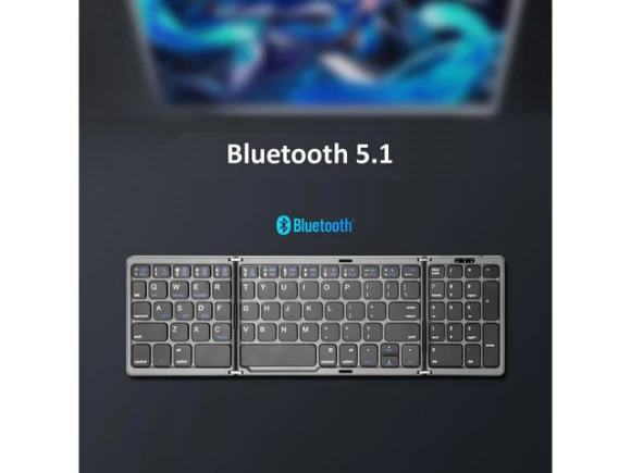 Foldable Bluetooth keyboard, Black — Bluetooth Keyboard, KEHIPI