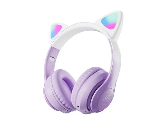 Purple Foldable Headset — Wireless Earbuds, Gemdeck