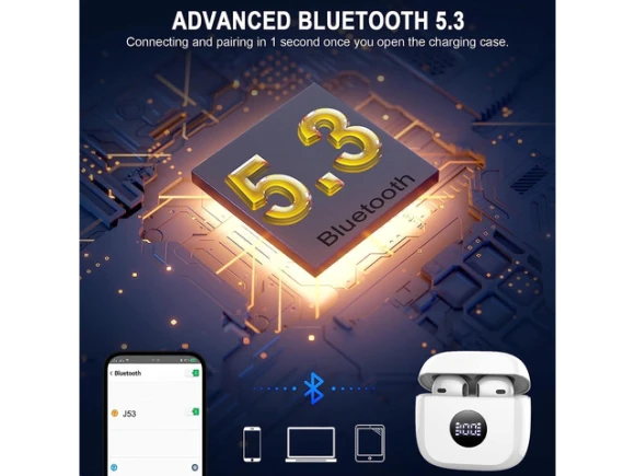 White Wireless Earbuds — Wireless Earbuds, KEHIPI