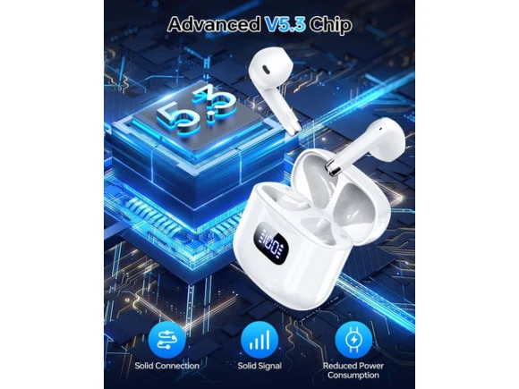 White Wireless Earbuds — Wireless Earbuds, KEHIPI