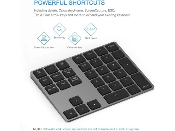 Wireless Numeric Keypad — Bluetooth Keyboard, KEHIPI