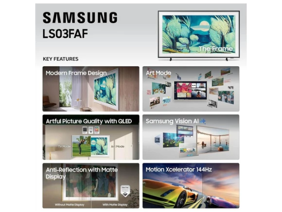 50-inch Smart TV with QLED and Art Mode — Smart TV, Samsung