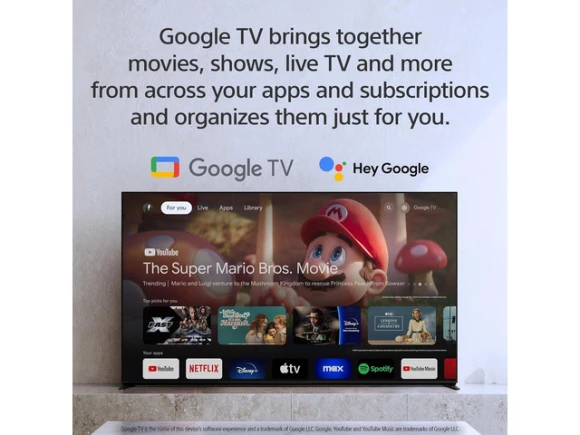 65-inch OLED television with UAX HDMI cable and streaming bundle — Smart TV, Sony