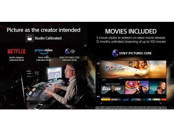 65-inch OLED television with UAX HDMI cable and streaming bundle — Smart TV, Sony