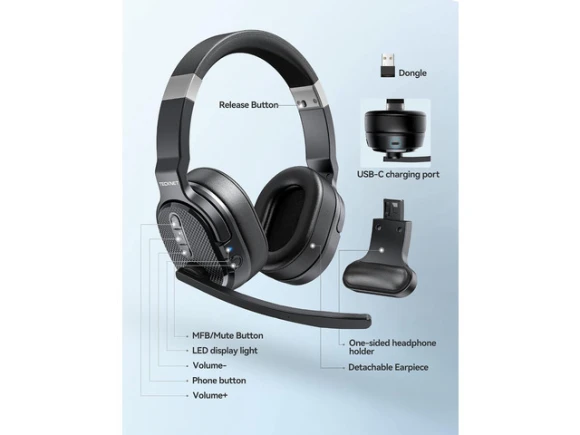 Bluetooth Headset — Wireless Earbuds, TECKNET