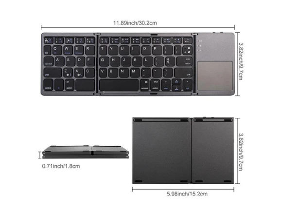 Foldable Bluetooth Keyboard with Touchpad — Bluetooth Keyboard, Gemdeck