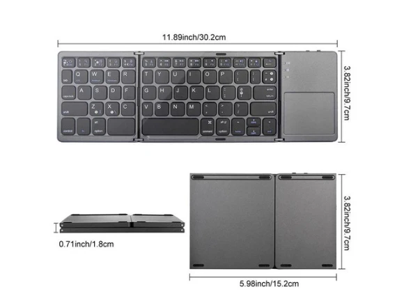 Foldable Bluetooth Wireless Keyboard with Touchpad — Bluetooth Keyboard, Gemdeck