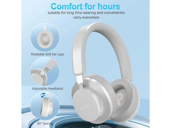 Grey Over-ear headphones — Wireless Earbuds, TUKO