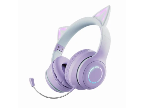 Purple Foldable Headset — Wireless Earbuds, Gemdeck