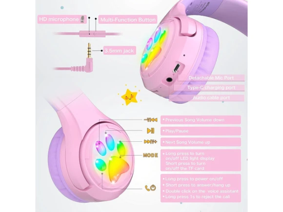 Purple Headphones — Wireless Earbuds, Riwbox