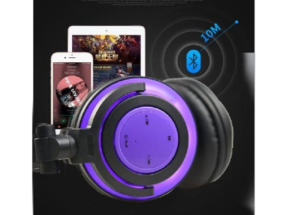 Wireless Bluetooth Foldable Headphones with Lighting — Wireless Earbuds, Gemdeck