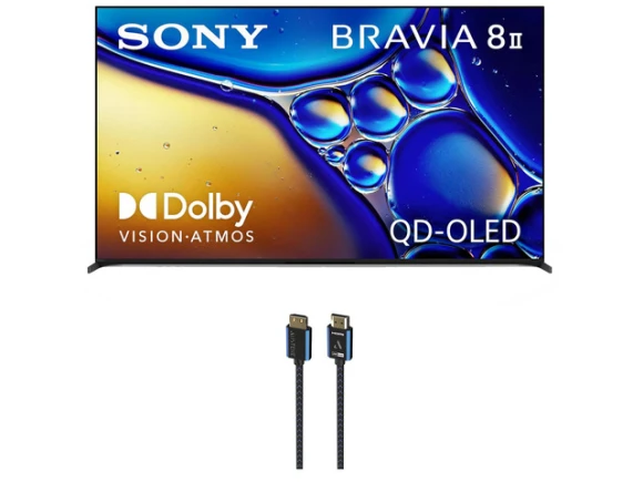 55-inch QD-OLED television bundle with HDMI cable — Smart TV, Sony