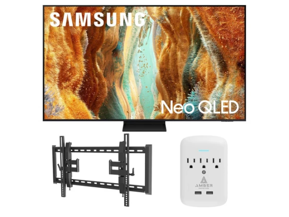 65-Inch Neo QLED Television Bundle with Tilt Mount and Surge Protector — Smart TV, Samsung