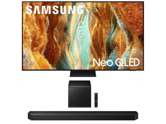 75-inch Neo QLED television and soundbar bundle — Smart TV, Samsung