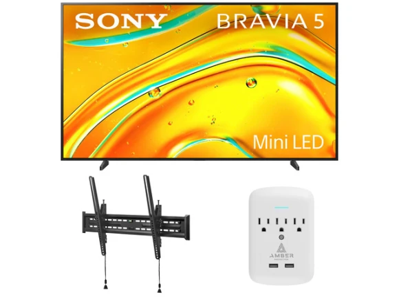 98-inch Mini LED 4K Television Bundle with Tilt Mount and Surge Protector — Smart TV, Sony