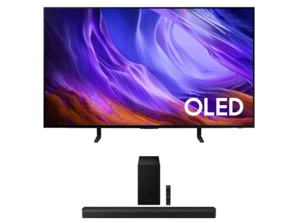 48-Inch OLED TV Bundle with HW-B750F Soundbar and Subwoofer — Smart TV, Samsung