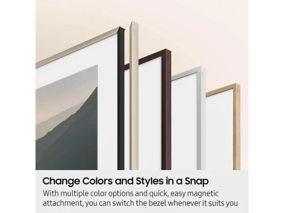 65-inch QLED Smart TV with Modern Teak Bezel — Smart TV, Samsung