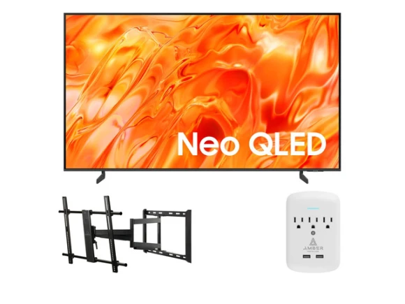 75-Inch Neo QLED Smart TV Bundle with Full-Motion Mount and Surge Protector — Smart TV, Samsung