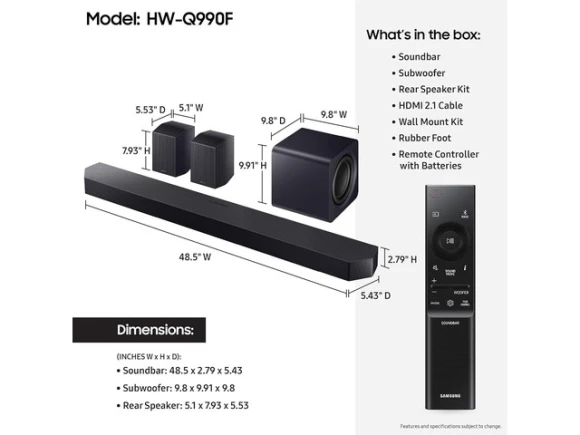 75-inch 4K Television Bundle with Soundbar and Subwoofer — Smart TV, Samsung