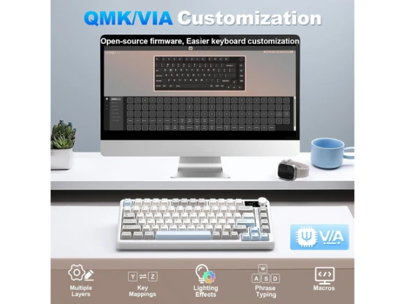 75% Wireless Mechanical Keyboard — Bluetooth Keyboard, YUNZII