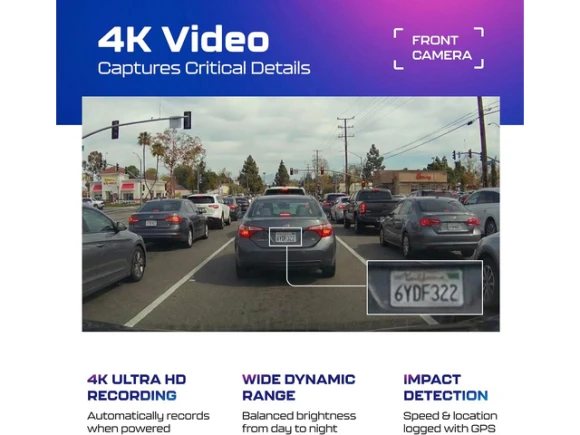 3-Channel 4K Dash Camera — Dash Cam, AZDOME
