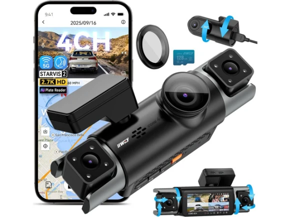 4-Channel Dash Cam — Dash Cam, IIWEY