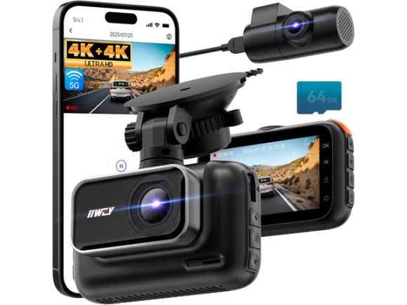 4K+4K Front and Rear Dash Camera — Dash Cam, IIWEY